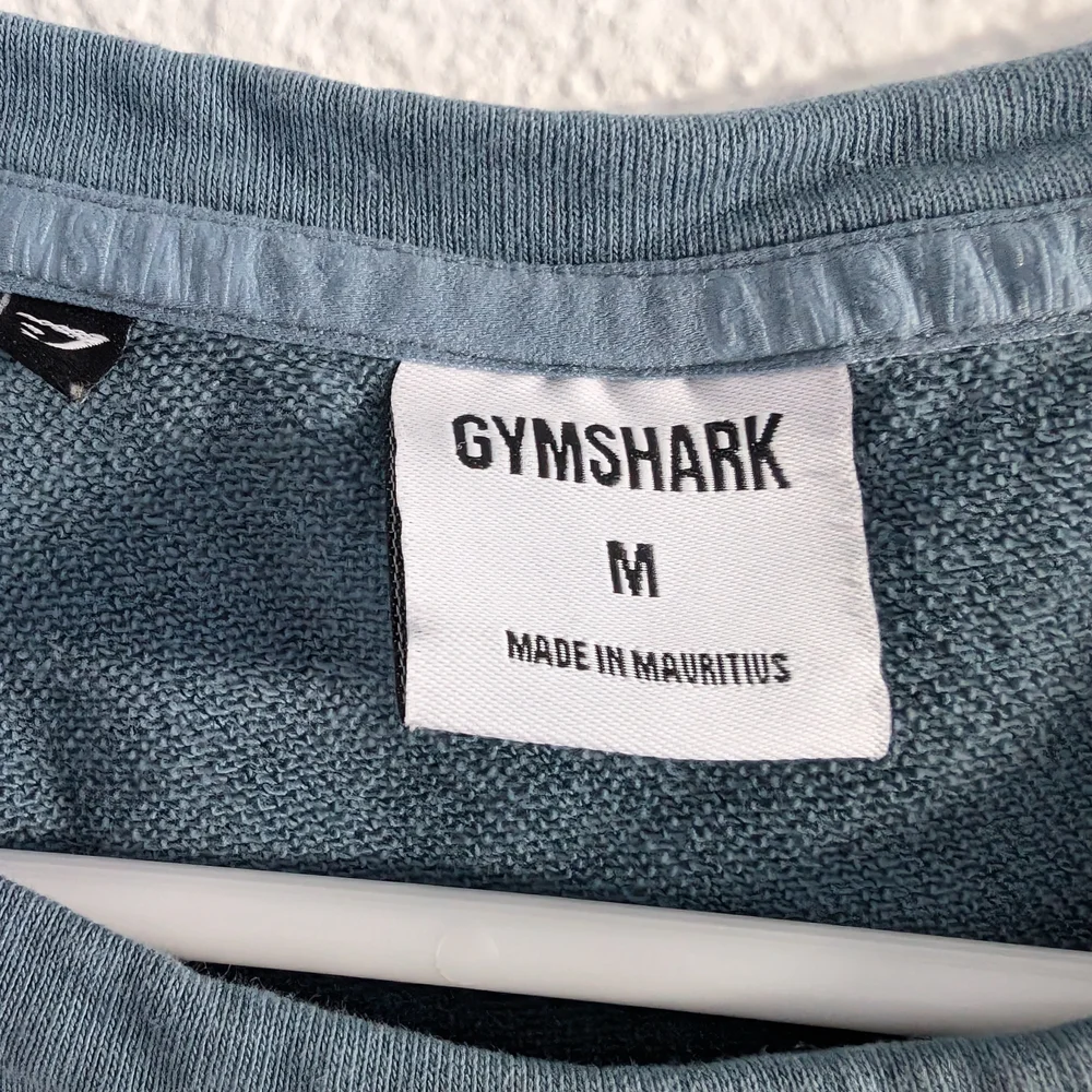 Gymshark Womens Crop 1/2 Sleeve Sweatshirt Top Medium Blue - Picture 4 of 5